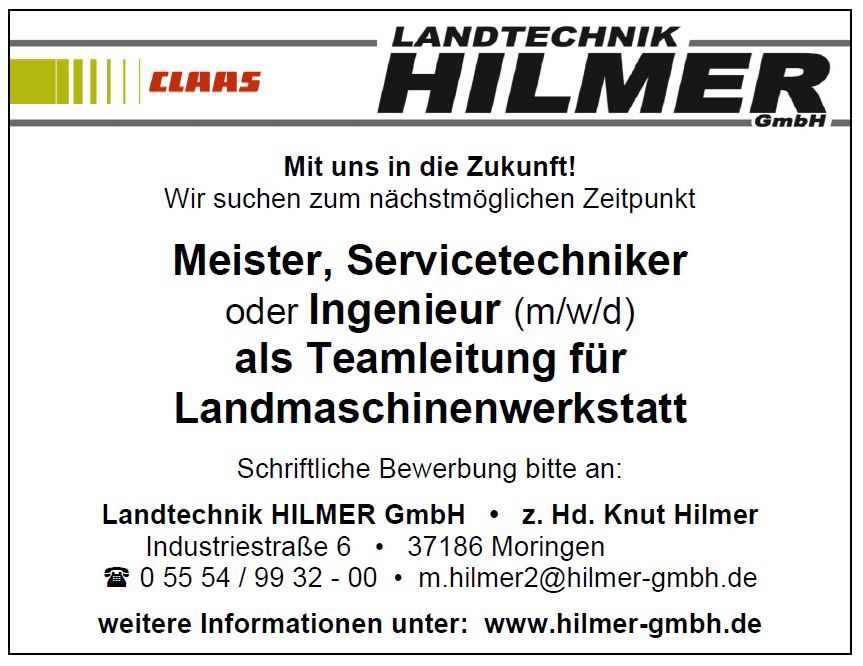 Zeitungsanzeige_Stellenanzeige_LDM_Meister_Werkstattleitung